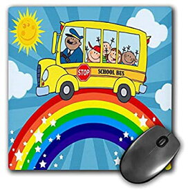 【中古】【輸入品・未使用】3dRose LLC 8 x 8 x 0.25 Inches Mouse Pad%カンマ% School Bus Rainbow Art Cute Bus Riding Atop A Rainbow in The Sunshine (mp_128851_1) [並行