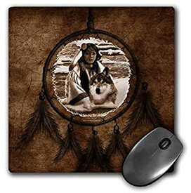 【中古】【輸入品・未使用】3dRose LLC 8 x 8 x 0.25 Inches Mouse Pad%カンマ% Brown Native American Wolf Based on a Painting by Martin Basmajian (mp_52256_1) [並行輸入