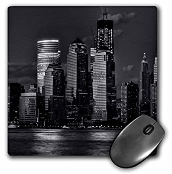 【輸入品・未使用】3dRose LLC 8 x 8 x 0.25 Inches Mouse Pad%ｶﾝﾏ% Black White Skyline of Hudson River and NY At Night (mp_100227_1) [並行輸入品]のサムネイル