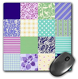 【中古】【輸入品・未使用】3dRose LLC 8 x 8 x 0.25 Inches Mouse Pad%カンマ% Pink/Lilac/Purple/Green/Yellow Quilt (mp_56699_1) [並行輸入品]