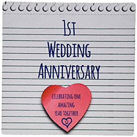 【中古】【輸入品・未使用】3dRose LLC 8 x 8 x 0.25 Inches Mouse Pad%カンマ% 1St Wedding Anniversary Gift Paper Celebrating 1 Year Together First Anniversaries One Yr