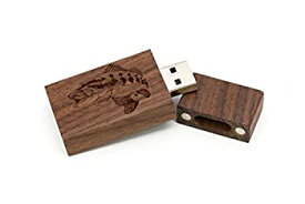 【中古】【輸入品・未使用】1 16GB USB 2.0 Wooden Walnut Flash Drive Laser Engraved Bass Design - Single Item - Grove Stick Design [並行輸入品]