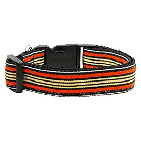 【中古】【輸入品・未使用】Mirage Pet Products Preppy Stripes Nylon Ribbon Collars%カンマ% Medium%カンマ% Orange/Khaki [並行輸入品]