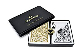 【中古】【輸入品・未使用】COPAG(コパッグ) 1546 プラスチックトランプ ブラック/ゴールド ポーカーサイズ ジャンボインデックス