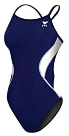 【中古】【輸入品・未使用】(26%カンマ% Navy/White) - TYR Adult Alliance Diamond Back Splice Swimsuit