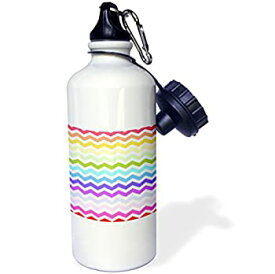 【中古】【輸入品・未使用】3dRose wb_56656_1 Colorful Rainbow Mustache Pattern on White Aka Multicolored Multicolor Funny Humorous Mustaches Sports Water Bottle%カ