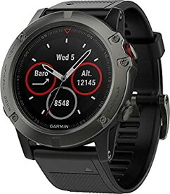 【中古】【輸入品・未使用】Garmin Fenix 5X サファイア スレートグレー ブラックバンド フリーサイズ [並行輸入品]