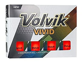 【中古】【輸入品・未使用】Volvik Vivid マット仕上げ カラーゴルフボール (1ダース) Dozen レッド