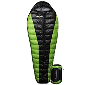 【中古】【輸入品・未使用】Outdoor Vitals Atlas 15-30 Degree Lightweight Down Sleeping Bag with Compression Sack (Green (Center Zip)%カンマ% Regular (0°F)) 141［並