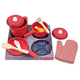 【中古】【輸入品・未使用】Melissa & Doug（メリッサ＆ダグ） キッチンセット 木製 ままごと 鍋 フライパン Deluxe Wooden Kitchen Accessory Set 2610 並行輸入品