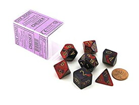 【中古】【輸入品・未使用】Polyhedral 7-Die Gemini Dice Set - Purple-Red with Gold by Chessex [Toy] [並行輸入品]