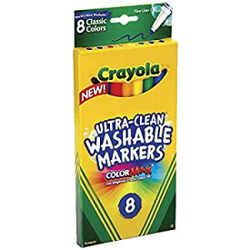 【中古】【輸入品・未使用】Crayola Ultra-Clean Washable Markers%カンマ% Color Max%カンマ% Fine Line Classic Colors 8 Ea (Pack of 15)