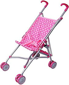 【中古】【輸入品・未使用】[プレシャストイズ]Precious toys Pink and White Polka Dots Umbrella Doll Stroller with Hot Pink Handles and Silver Frame 0128B [並行輸入