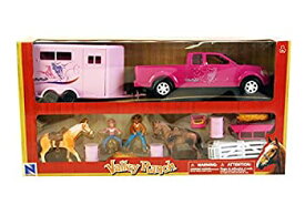 【中古】【輸入品・未使用】1/18 Pink Dually Pickup Truck with Horse Trailer%カンマ% Horse & Riders
