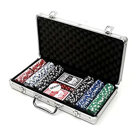 【中古】【輸入品・未使用】Casino Game SET 国際規格ポーカーチップ300pcs 11.5g %カンマ% 007スチールケース (海外直送品) [並行輸入品]