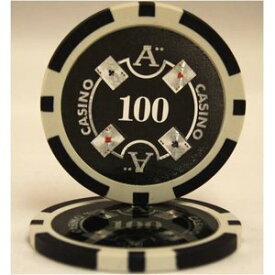 【中古】【輸入品・未使用】Quattro　Assi（クアトロ アッシー）ポーカーチップ（100）黒　＜25枚セット＞ [並行輸入品]