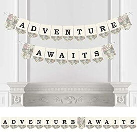 【中古】【輸入品・未使用】World Awaits - Travel Themed Party Bunting Banner - Map Party Decorations - Adventure Awaits