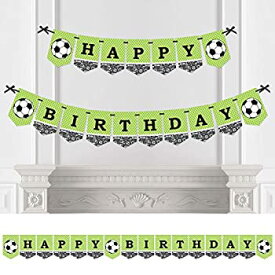 【中古】【輸入品・未使用】Big Dot of Happiness Goaaal - サッカー - 誕生日パーティー バンティングバナー - スポーツパーティーデコレーション - Happy Birthday