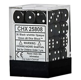 【中古】【輸入品・未使用】Black with White Dice Block%カンマ% 12mm D6 [並行輸入品]