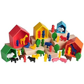 【中古】【輸入品・未使用】Constructive Playthings 41?PC。木製ネストHouses and Figure Set