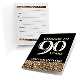 【中古】【輸入品・未使用】Adult 90th Birthday - Gold - Fill-In Birthday Party Invitations (8 count)