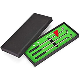 【中古】【輸入品・未使用】Golf Pen Set%カンマ%Juboury Mini Desktop Golf Ball Pen Gift Set with Putting Green%カンマ%Flag%カンマ%3 Golf Clubs Pens & 2 Balls