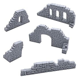 【中古】【輸入品・未使用】廃墟の石の壁セットA、卓上28mmミニチュアウォーゲームの地形風景、3D印刷およびペイント可能、EnderToys