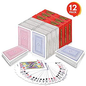 【中古】【輸入品・未使用】Gamie Red and Blue Decks of Playing Cards (Pack of 12) Each Pack Includes a Printed box Fun Poker Night and Party Favours Great School