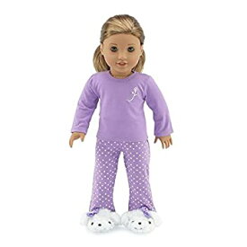 【中古】【輸入品・未使用】Emily Rose 18インチ人形用衣装 紫水玉人形パジャマ パジャマ ふわふわの子犬のスリッパ付き アメリカンガールドールにぴったり。ギフトボックス