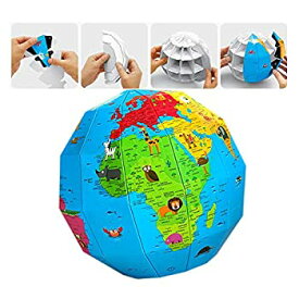 【中古】【輸入品・未使用】(面白 + 学習) 面白く易しい DIY 組み立て 立体 3D Paper 地球 Paper World Globe(World of Animals) 並行輸入