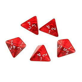 【中古】【輸入品・未使用】Yiotfandoll 5PCS Polyhedral Dice 20mm D4 for Dungeons and Dragons DND RPG MTG Dice Table Games Red with Black Bag [並行輸入品]