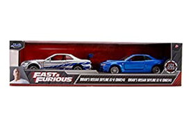 【中古】【輸入品・未使用】Fast & Furious Brian's Nissan Skyline GT-R R34 Silver & Nissan GT-R R34 Blue 1:32 Die - cast Car%カンマ% Toys for Kids and Adults 商品カテ