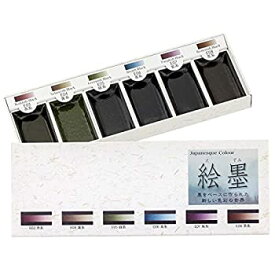 【中古-非常に良い】墨運堂 固形墨 絵墨 6色セット 15452