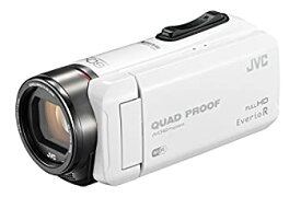 【中古】JVC ビデオカメラ Everio R 防水5m 防塵仕様 Wi-Fi対応 内蔵メモリー64GB ホワイト GZ-RX600-W