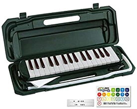 【中古】KC キョーリツ 鍵盤ハーモニカ メロディピアノ 32鍵 モスグリーン P3001-32K/MGR (ドレミ表記シール・クロス・お名前シール付き)
