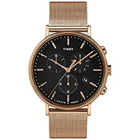 【中古】【輸入品・未使用】Timex メンズ フェアフィールド クロノ 41mm 腕時計 ローズゴールド調/ブラック。