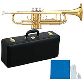 【中古】MAXTONE 管楽器セット トランペット B♭管 ゴールドラッカー 仕上げ TT-105L ハードケース付