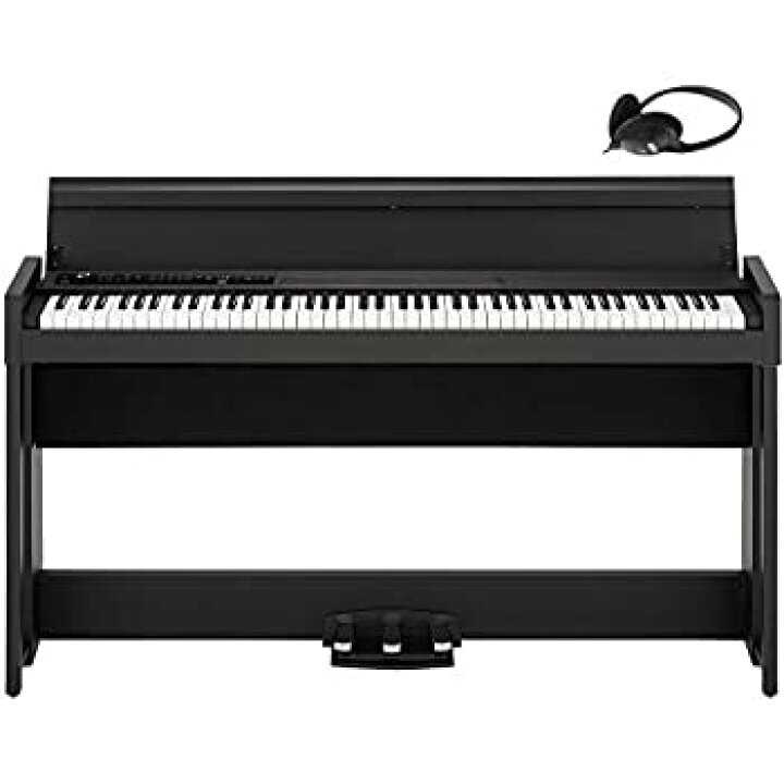 【中古】KORG コルグ 電子ピアノ 88鍵盤 C1 Air BK ブラック 黒 温かみを感じる木製 純正ヘッドフォンとペダルが付属  ムジカ＆フェリーチェ