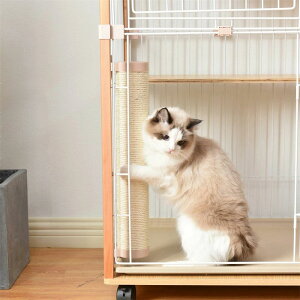 爪とぎポール 猫用 ケージ取り付け 長さ48cm 直径8cm 工具不要 簡単 固定 コンパクト 麻 つめとぎ ガリガリ ツメとぎ 爪研ぎ