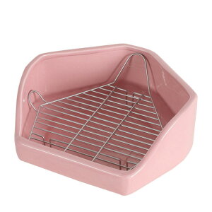小動物用 陶器トイレ 飼育ケージ内装 うさぎトイレ 消臭 うさぎ用 噛み防止 金網スノコ付き うさぎのトイレ チンチ