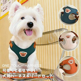 【P20限定】犬 猫 ハーネス リード セット 小型犬 中型犬 猫用 ネコ 柔らかい 軽量 胸当て メッシュ おしゃれ 散歩用 胴輪 調整可能 安全設計 ペッ
