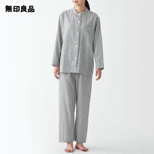 【無印良品 公式】脇に縫い目のない 二重ガーゼスタンドカラーパジャマ (婦人)