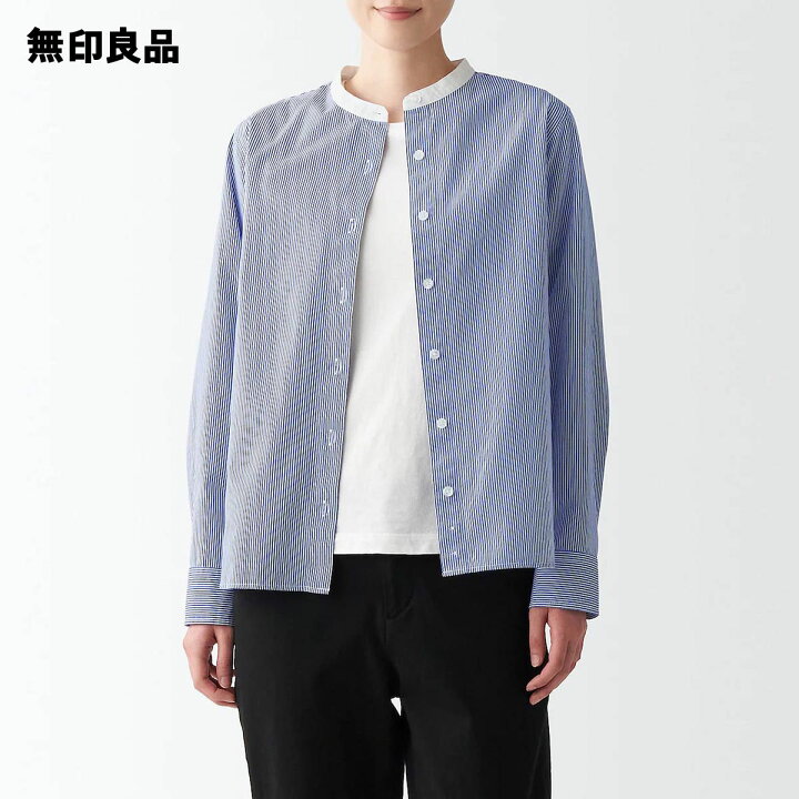 楽天市場 無印良品 公式 洗いざらしブロードスタンドカラーシャツ 婦人 無印良品