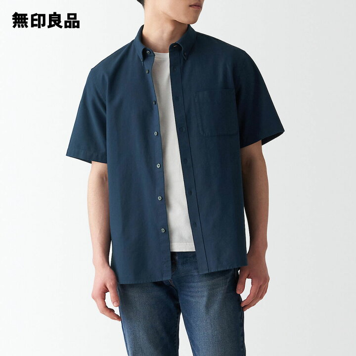 楽天市場 無印良品 公式 洗いざらしオックスボタンダウン半袖シャツ 紳士 無印良品