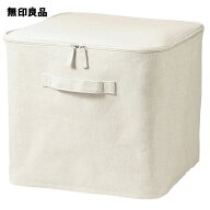 ポリエステル麻　ソフトボックス　フタ式　L　約幅35×奥行35×高さ32cm【無印良品 公式】