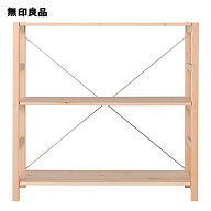 パイン材ユニットシェルフ奥行25cmタイプ・86cm幅・小 幅86×奥行26×高さ83cm【無印良品 公式】