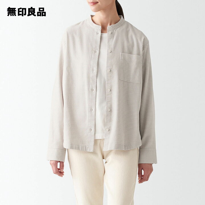 楽天市場 無印良品 公式 両面起毛フランネルスタンドカラー長袖シャツ 婦人 無印良品
