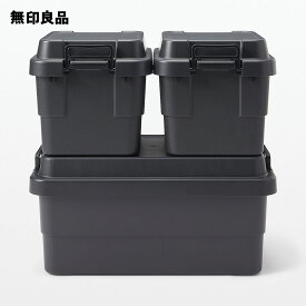 【小】【30L】ポリプロピレン頑丈収納ボックス ダークグレー　約幅40×奥行39×高さ37cm　ローリングストック 備蓄 防災【無印良品 公式】
