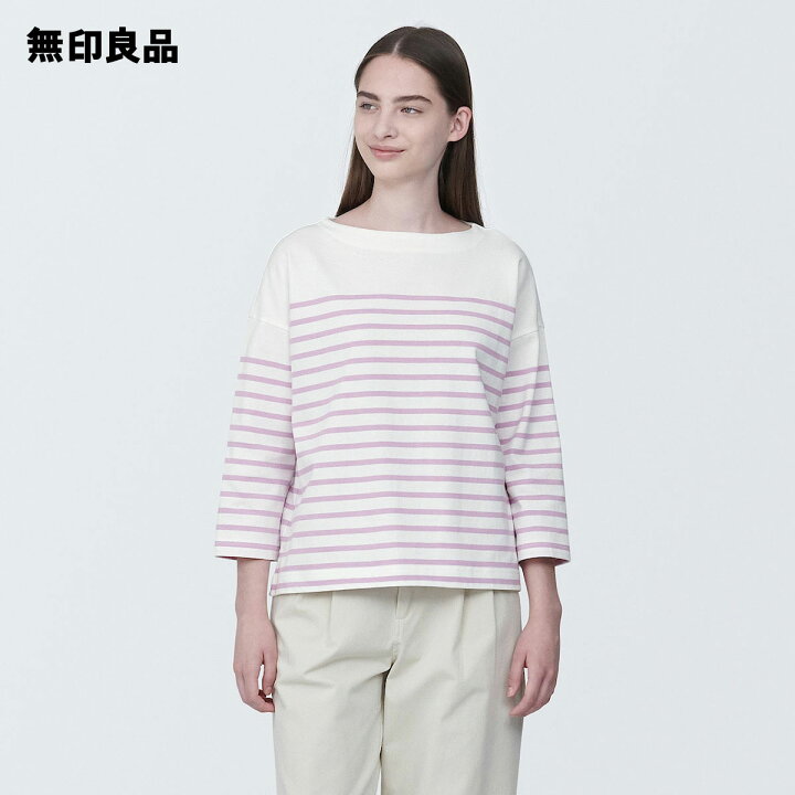 楽天市場】【無印良品 公式】婦人 ボーダーボートネック七分袖Tシャツ 