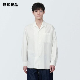 【無印良品 公式】紳士 和紙混ポプリンシャツ・オフ白